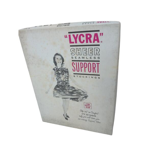 Vintage Lycra Sheer Seamless Support Stockings Neutralite Size  10.5-11 New - Picture 2 of 7